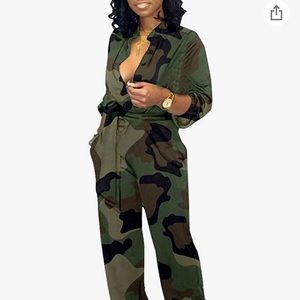 NWT Camo Jumpsuit